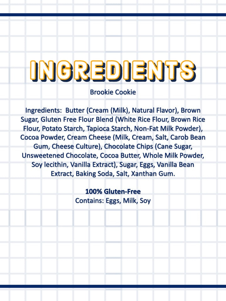 Ingredients of Gluten Free Brookie Cookie 