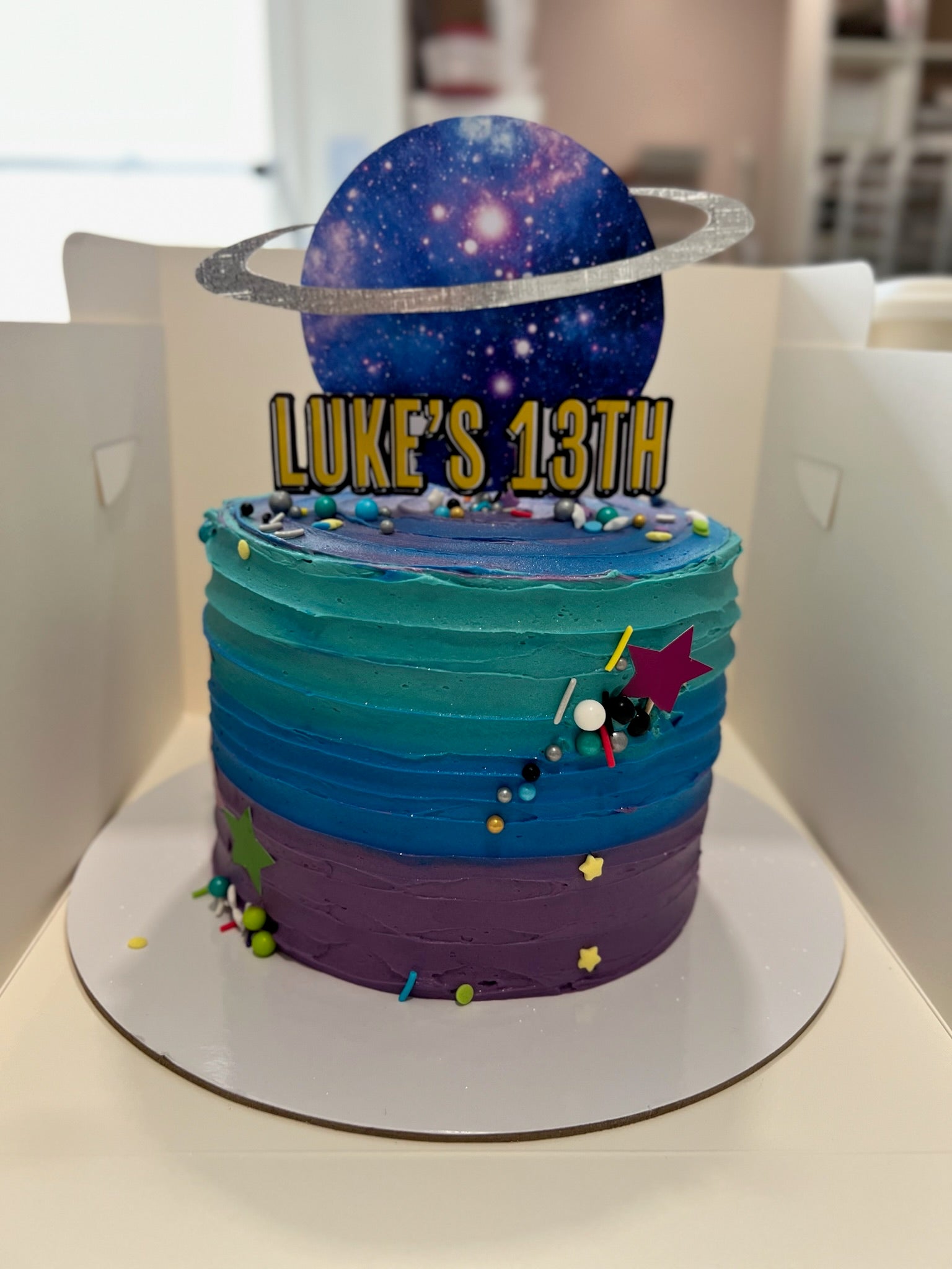 2 Layer Space Themed Cake 